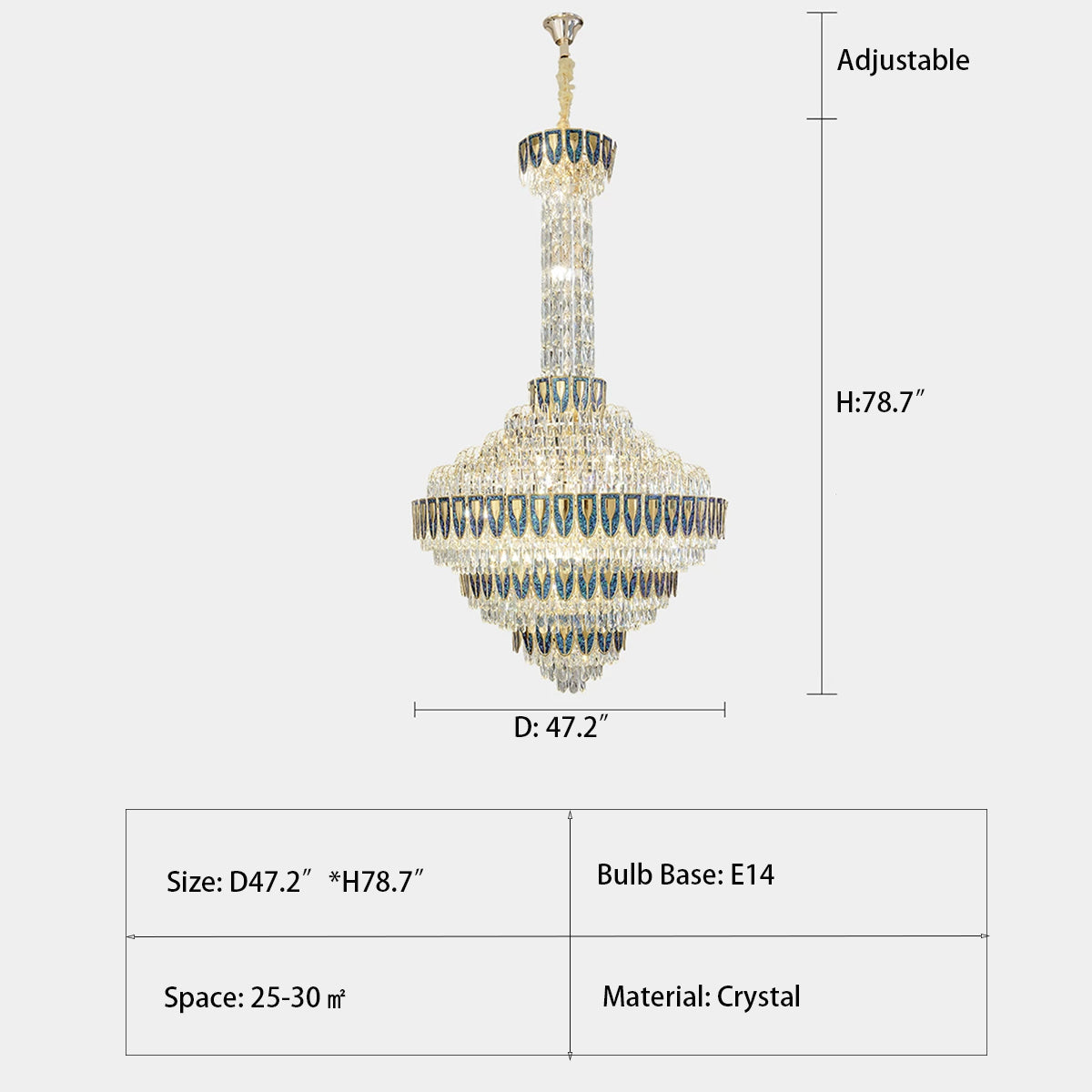 Morylighting Grand Empire Tiered Crystal Chandelier - Background Shot