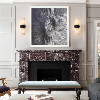 Monty Alabaster Linear Wall Sconce-Black