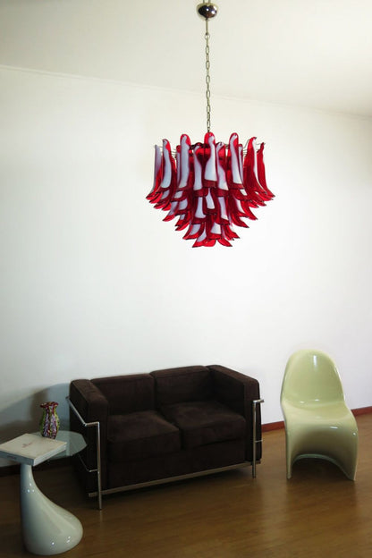 Red Art Glass Petal Chandelier - view 8 | morylighting