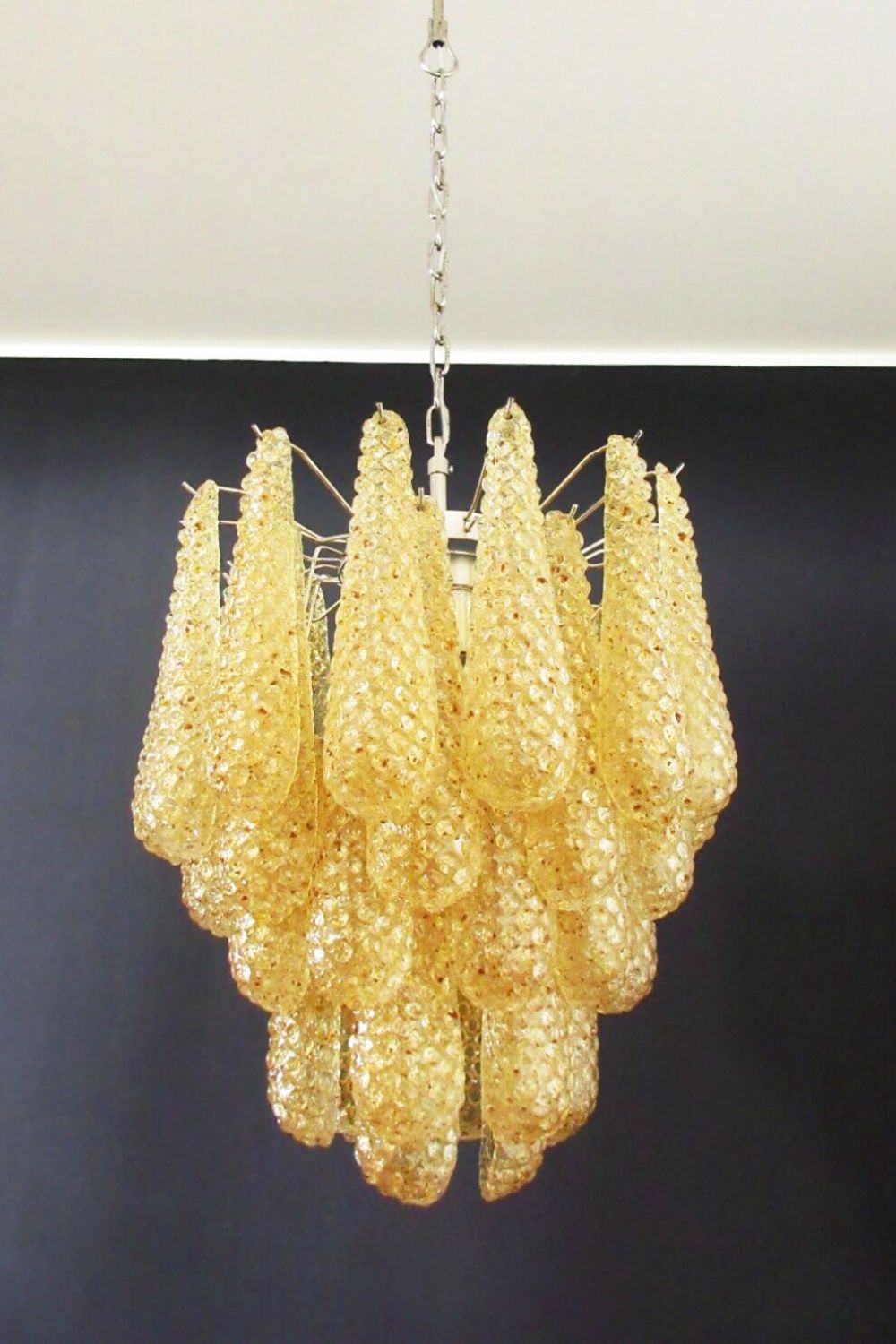 Art Handcrafted Golden Glass Chandelier - view 4 | morylighting