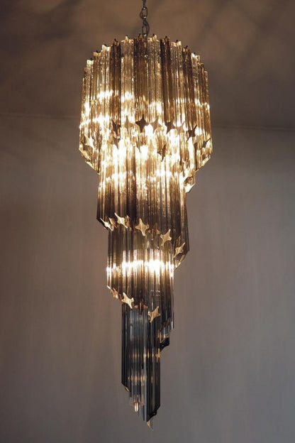 1983 Smoked Glass Prism Chandelier - view 6 | morylighting