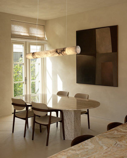 Minimalist Long Cord Ceiling Pendant Alabaster Lighting