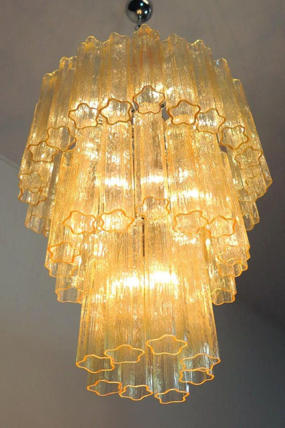 Three-Tier Yellow  Glass Art Chandelier - view 8 | morylighting