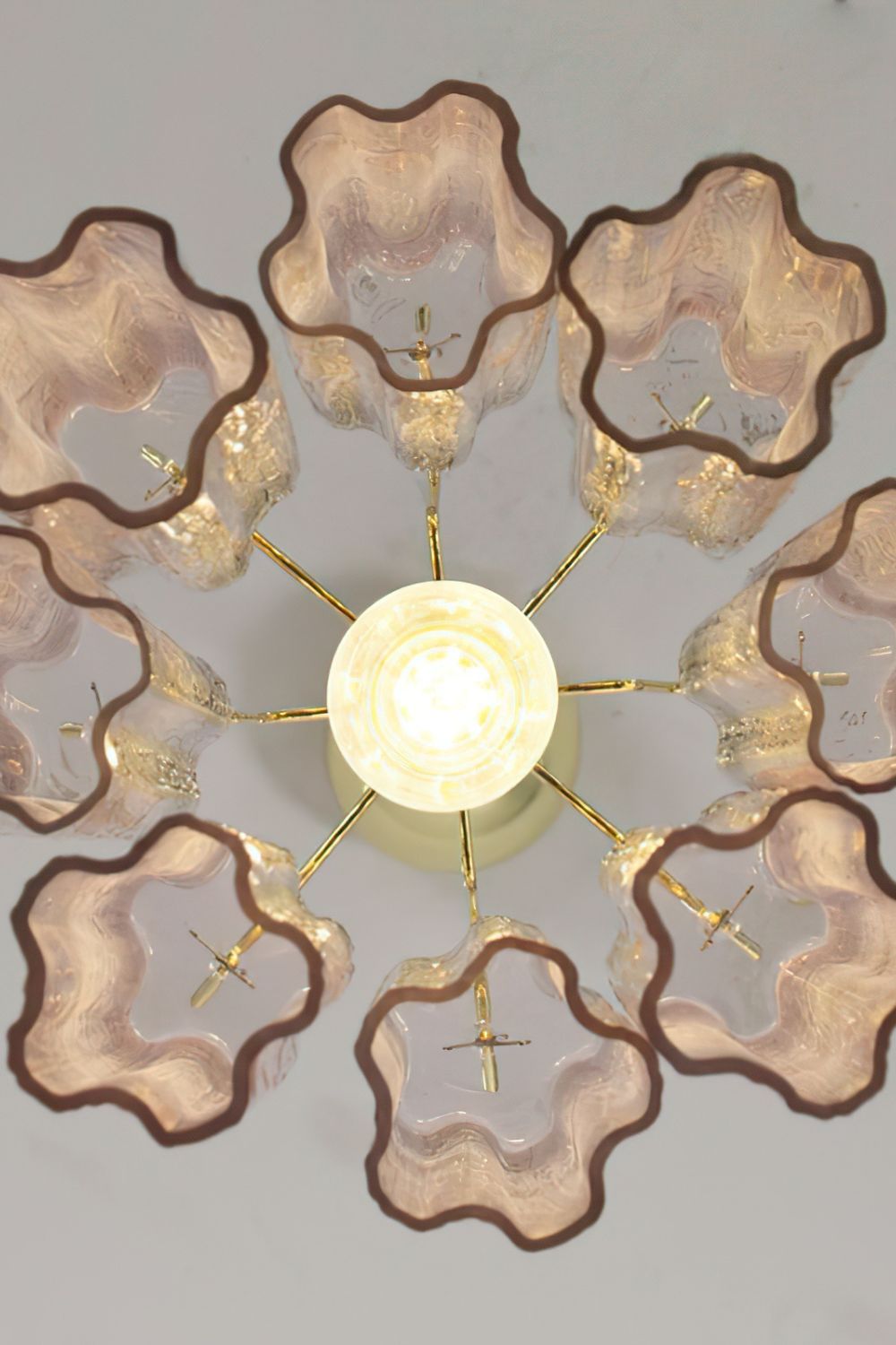 1990s Art Amethyst Glass Chandelier - view 11 | morylighting