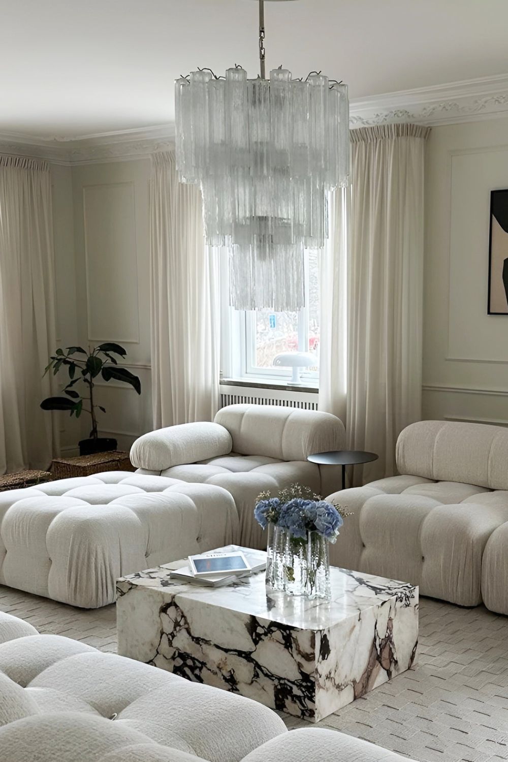 Art Venetian Clear Glass Tube Chandelier - view 5 | morylighting