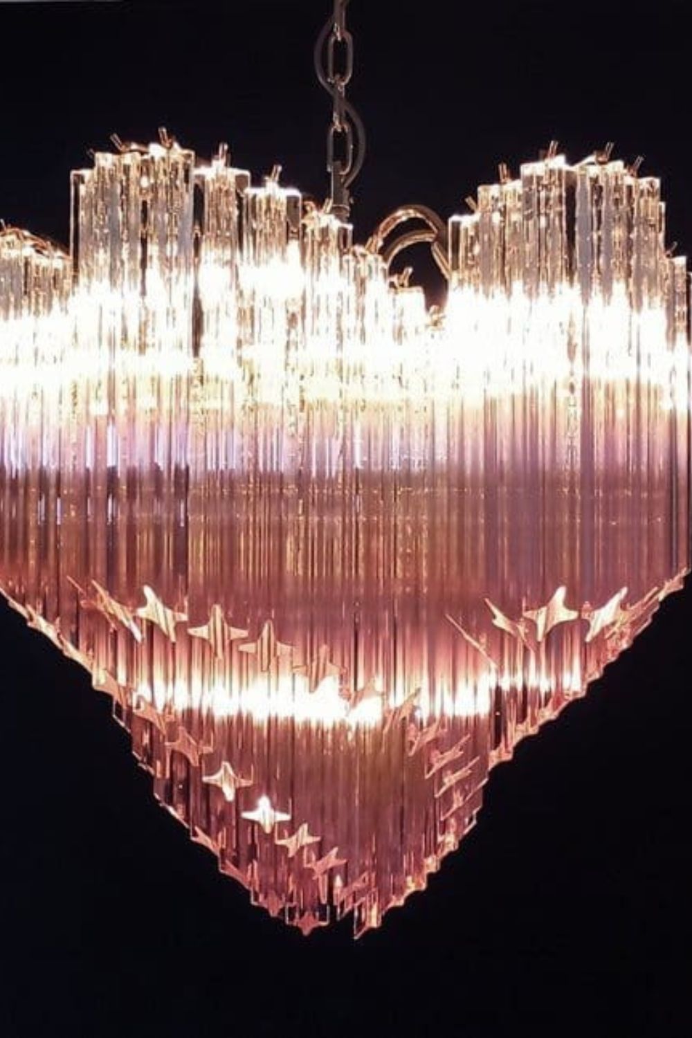 Vintage Pink Art Quadriedri Prism Chandelier - view 8 | morylighting
