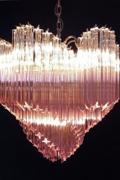Vintage Pink Art Quadriedri Prism Chandelier - view 8 | morylighting