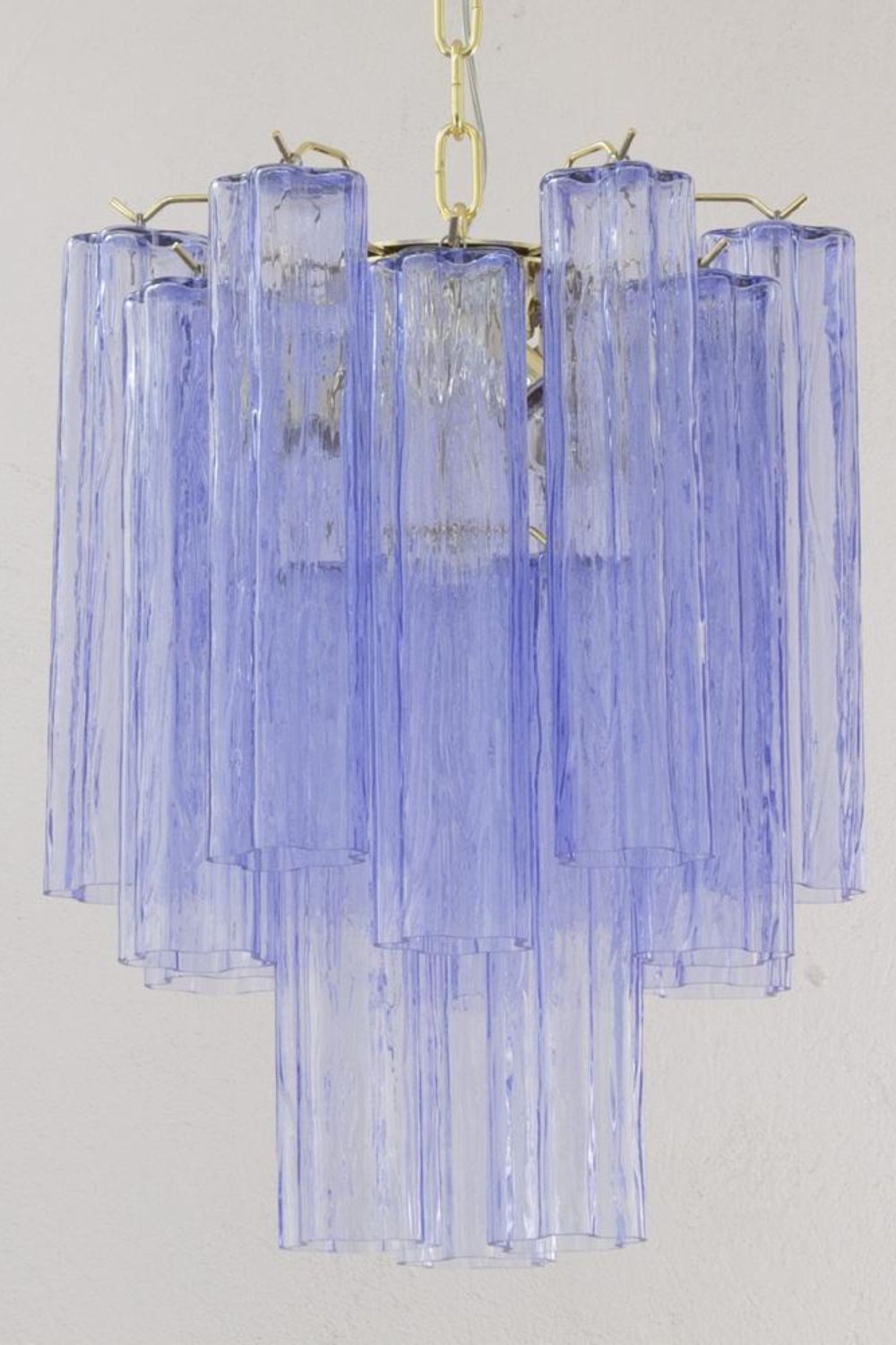 Vintage Art Blue-Purple Glass Tube Chandelier - view 6 | morylighting