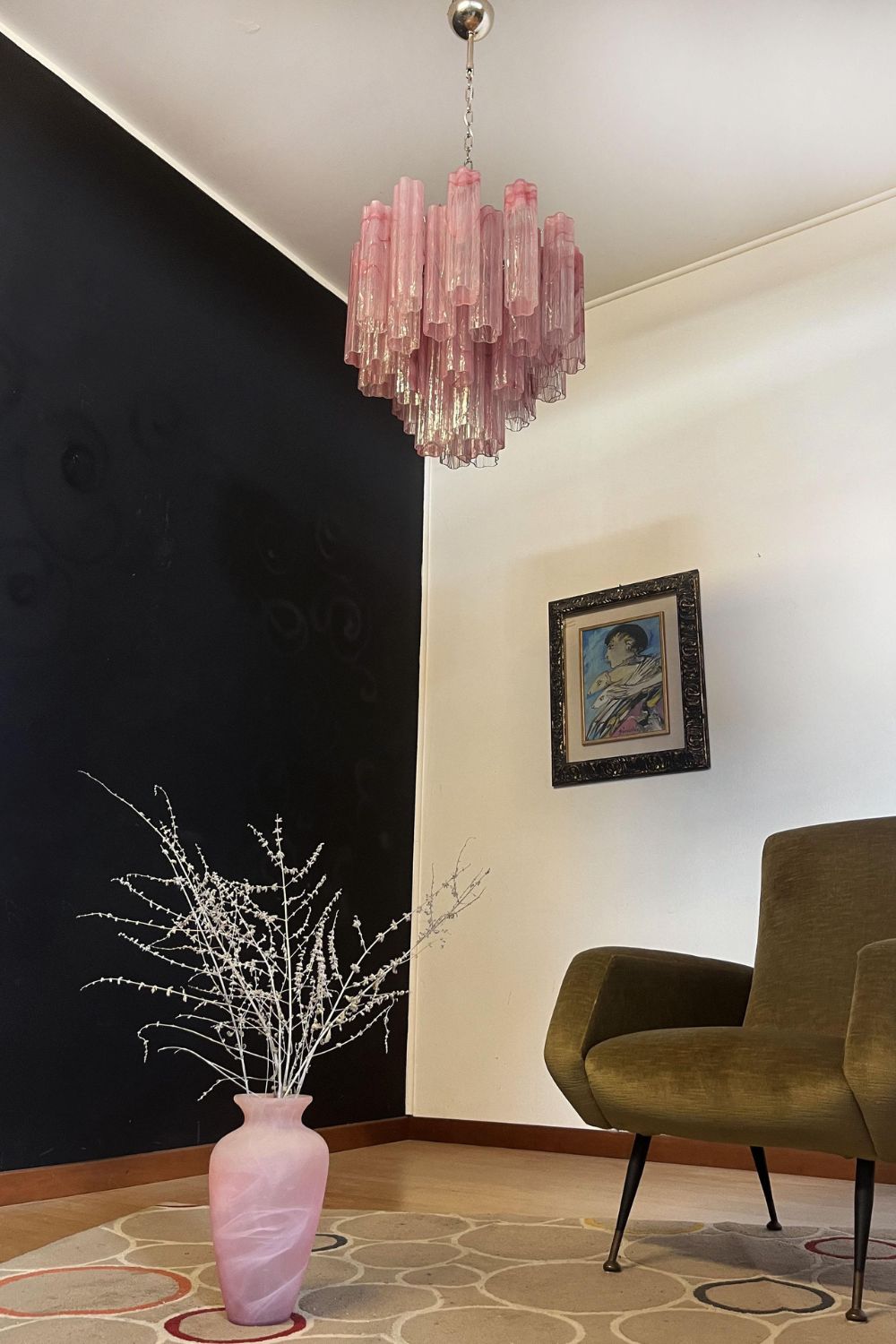 Pink Art Glass Tree Branch Chandelier - view 14 | morylighting