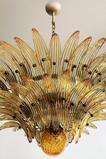 Amber Art Glass Palmette  Chandelier - view 7 | morylighting