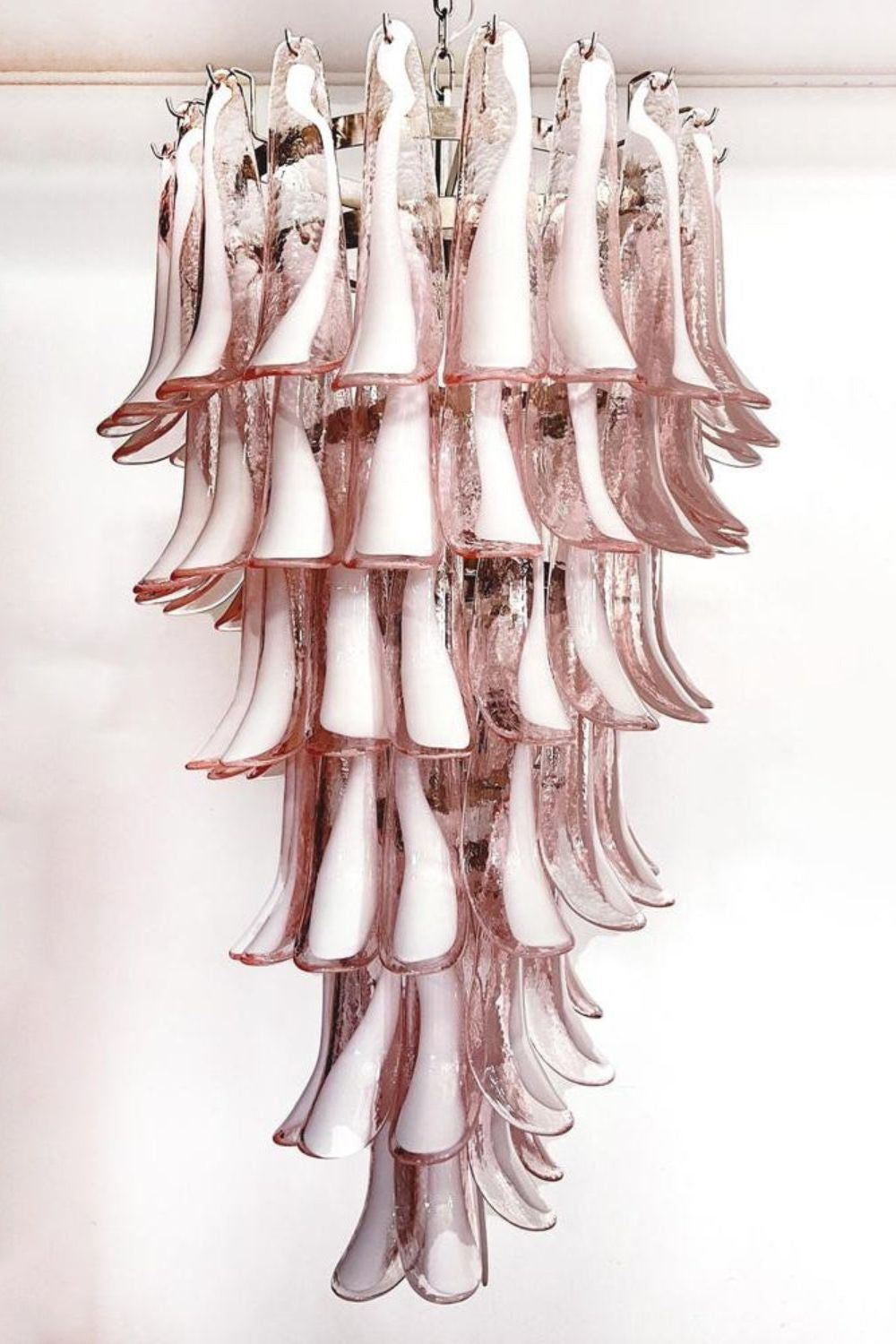 Italian Vintage Pink Spiral Art Chandelier - view 5 | morylighting