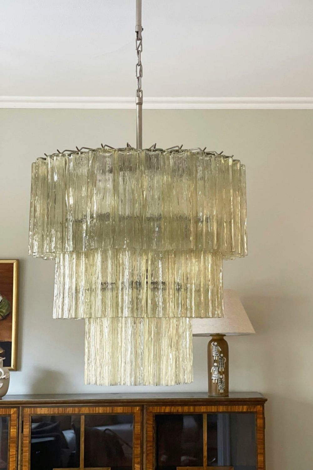 Amber Honey Art Glass Tube Chandelier - view 3 | morylighting
