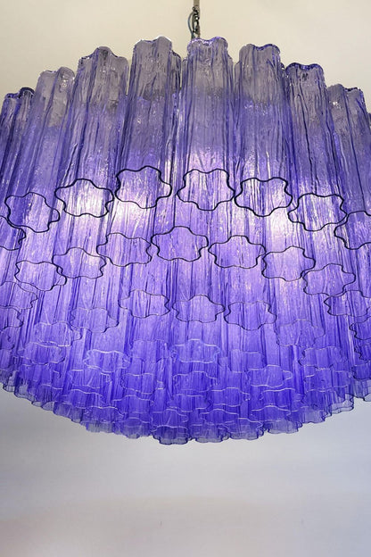 Italian Modernist Purple Art Glass Tube Chandelier - view 15 | morylighting