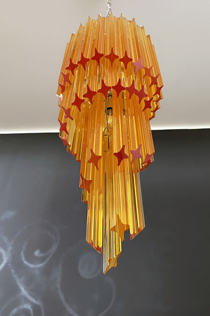Amber Murano Glass Prism Spiral Chandelier - view 11 | morylighting