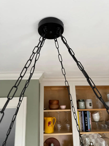 Enormous 36 Ø Flush Mount / Pendant with Stunning Full Moon-Like Alabaster Shade