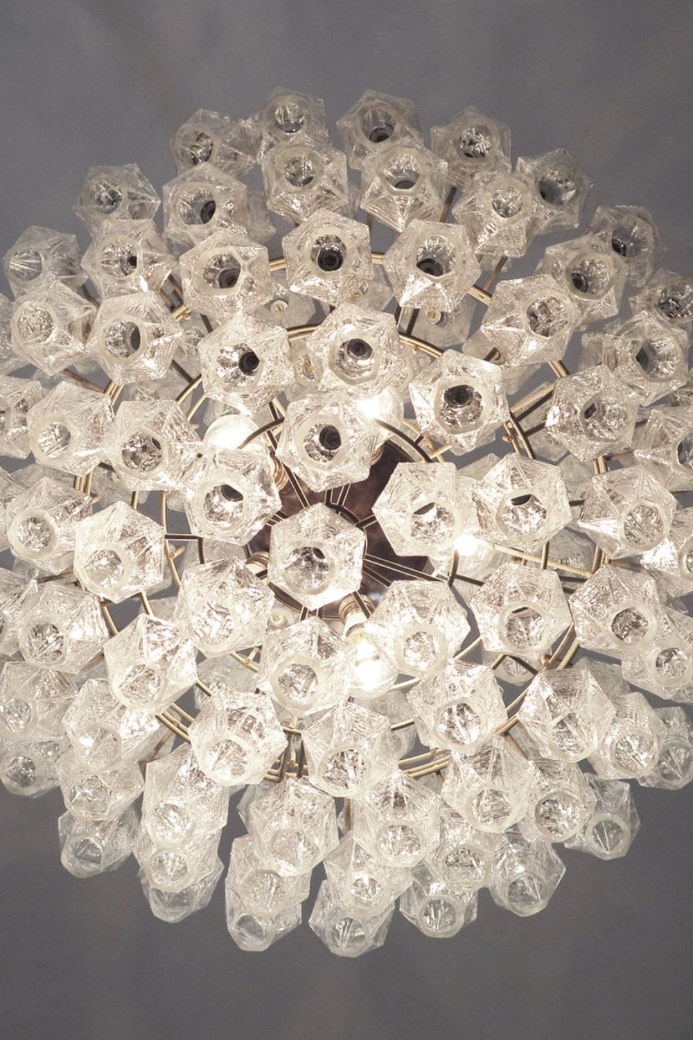 spherical Clear Art Polyhedron Glass Chandelier - view 11 | morylighting