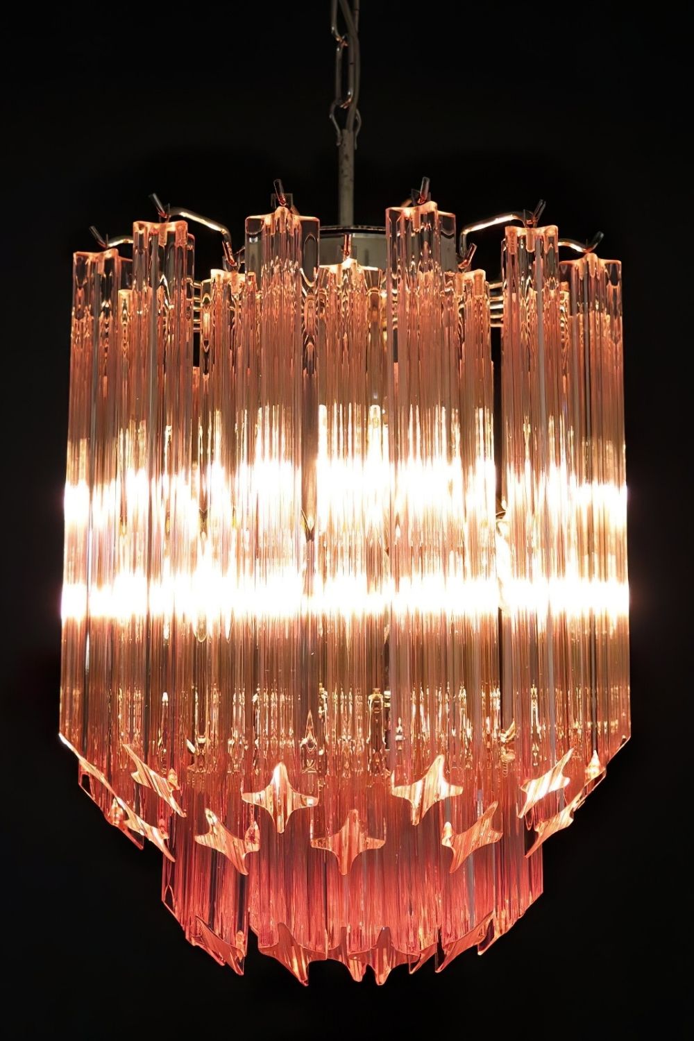 Art Pink Quadriedri Glass Chandelier - view 5 | morylighting