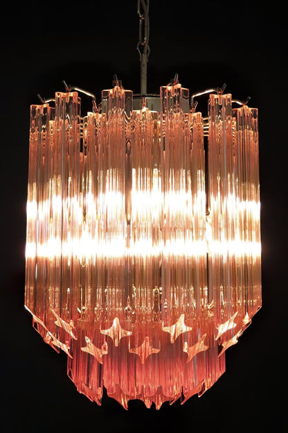 Art Pink Quadriedri Glass Chandelier - view 5 | morylighting