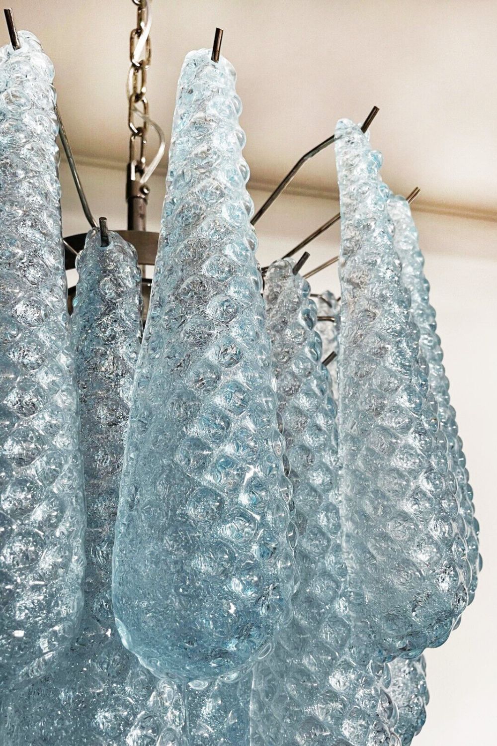 Vintage Italian Blue Art Teardrop Chandelier - view 12 | morylighting