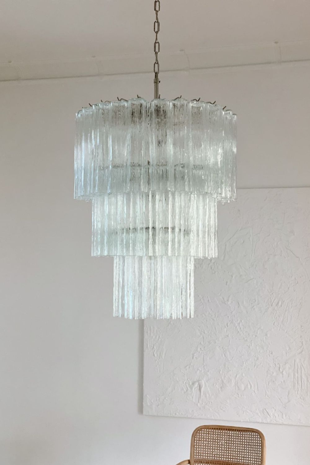 52-Tube Clear Art Glass Chandelier - view 3 | morylighting