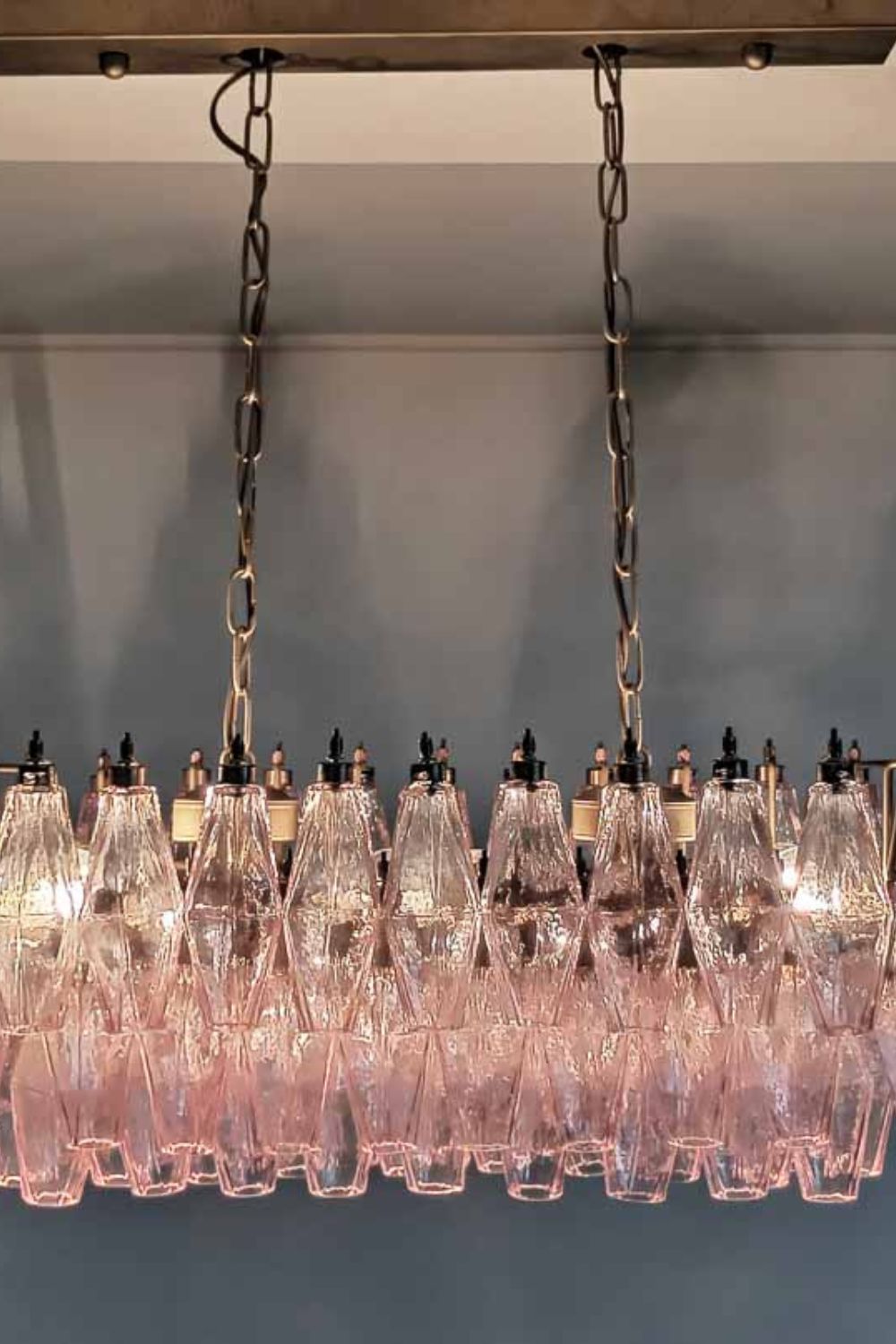 Art Poliedri Pink Glass Chandelier - view 7 | morylighting