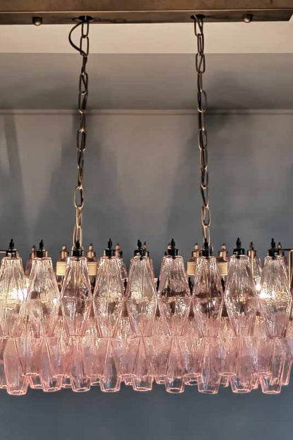 Art Poliedri Pink Glass Chandelier - view 7 | morylighting