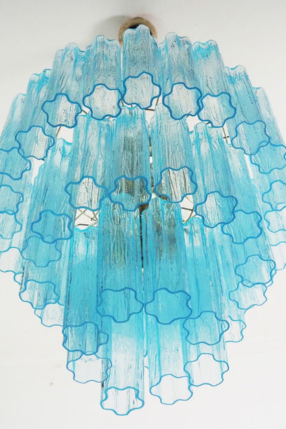 Three-tier Art Venetian blue glass chandelier - view 7 | morylighting