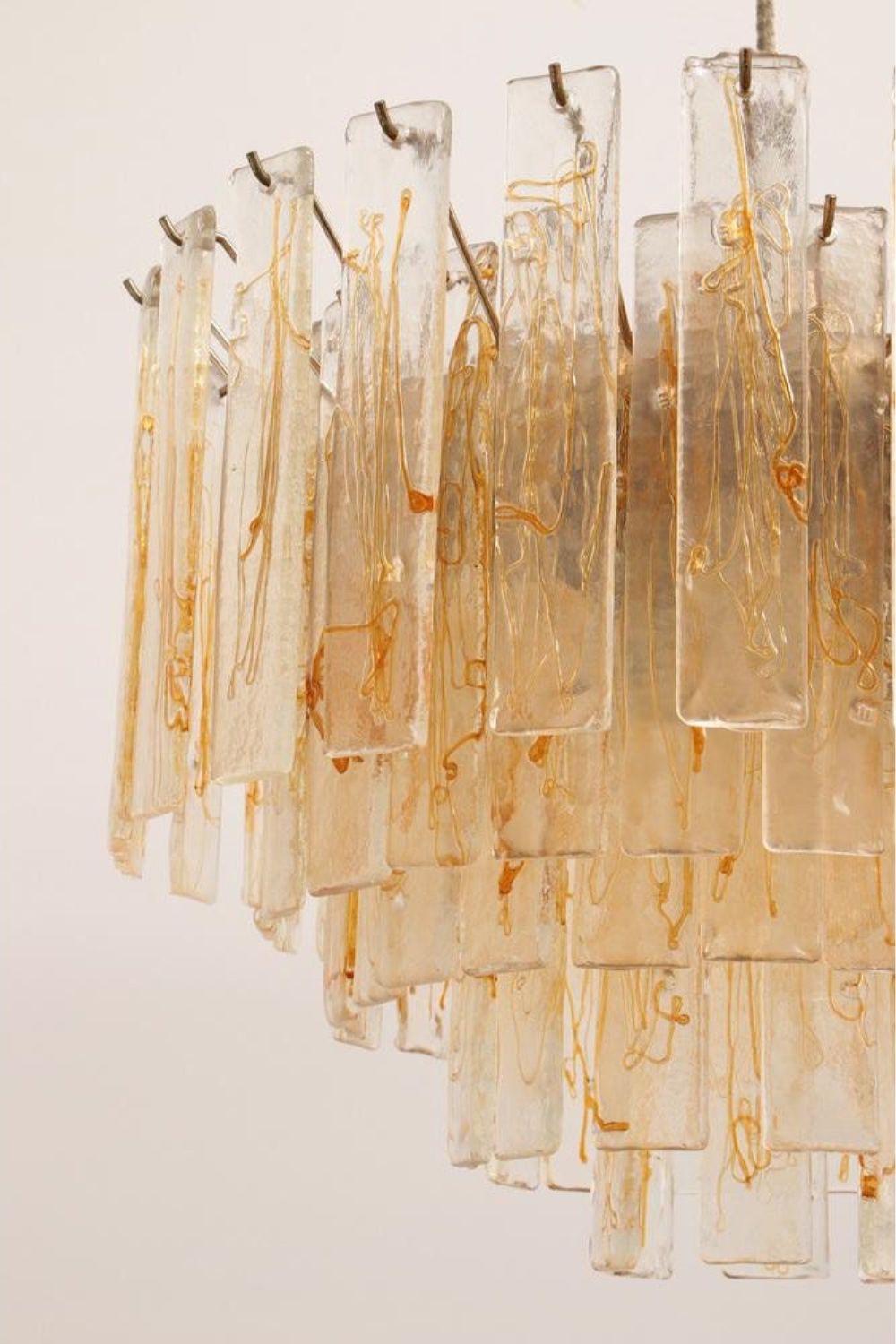 Amber Art Glass Tiered Chandelier - view 9 | morylighting