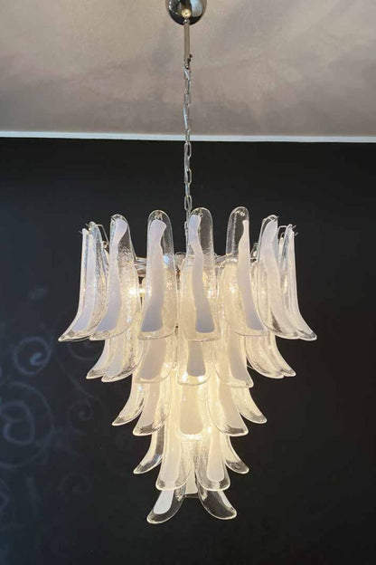 Clear Art Glass Petal Chandelier - view 7 | morylighting