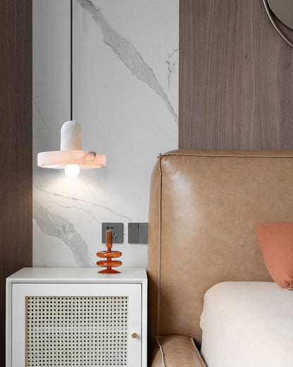 White Alabaster Kitchen Island Pendant Lamp