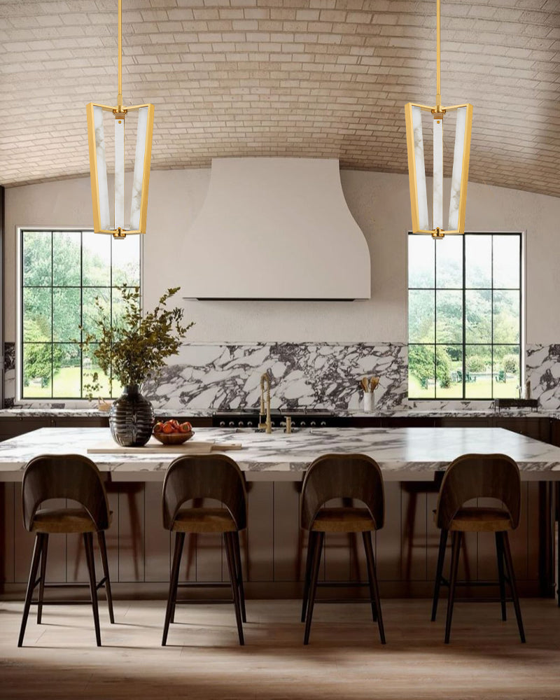 Aged Brass/Black LED Arm Edgemere Cage Collection Linear Pendants Light 16"