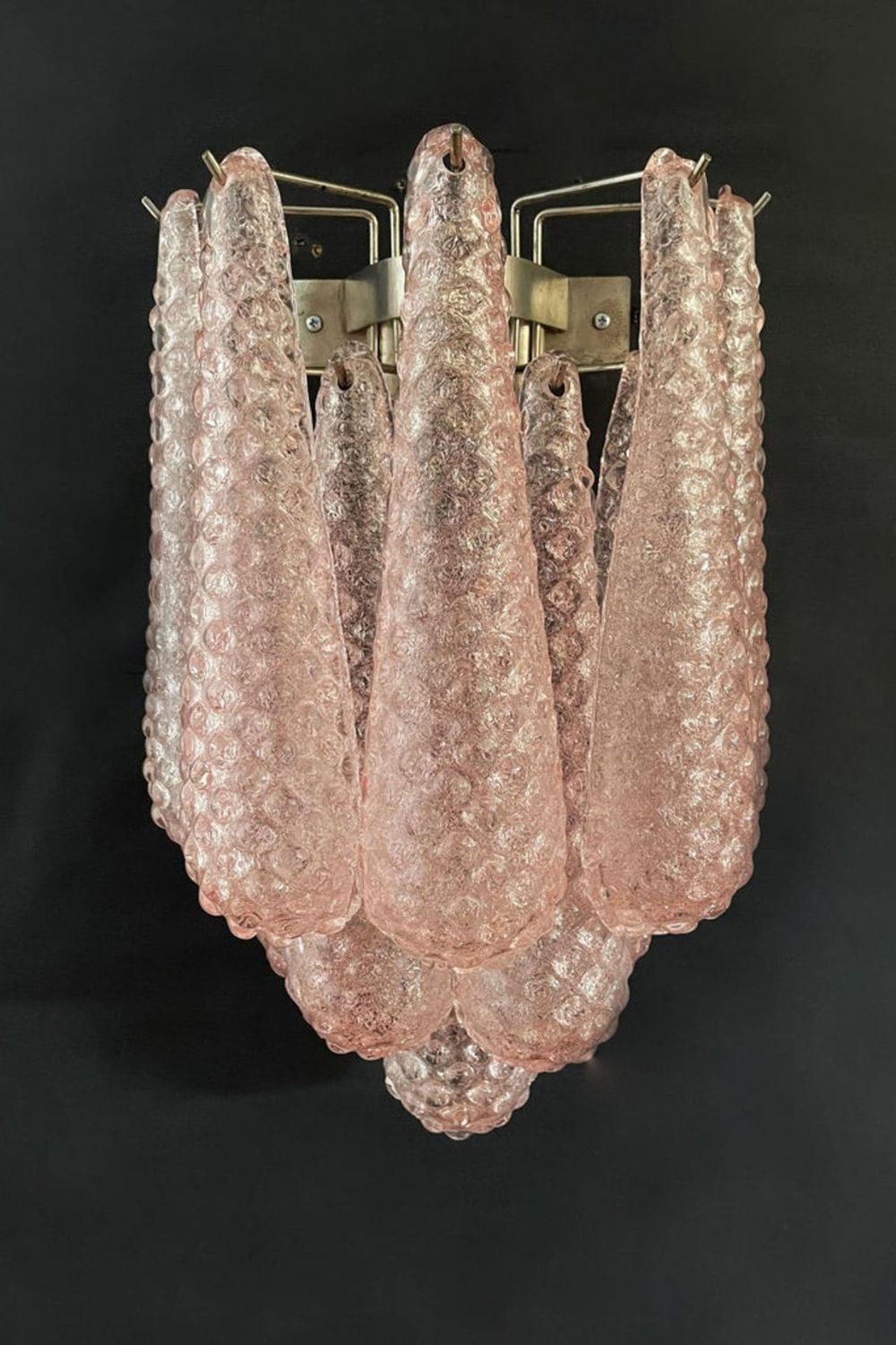 1970s Pink Art Glass Petal Wall Lamp - view 7 | morylighting