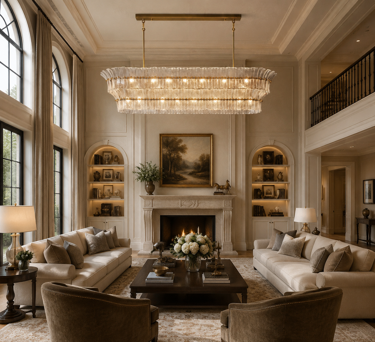Romanion Glass Linear Chandelier