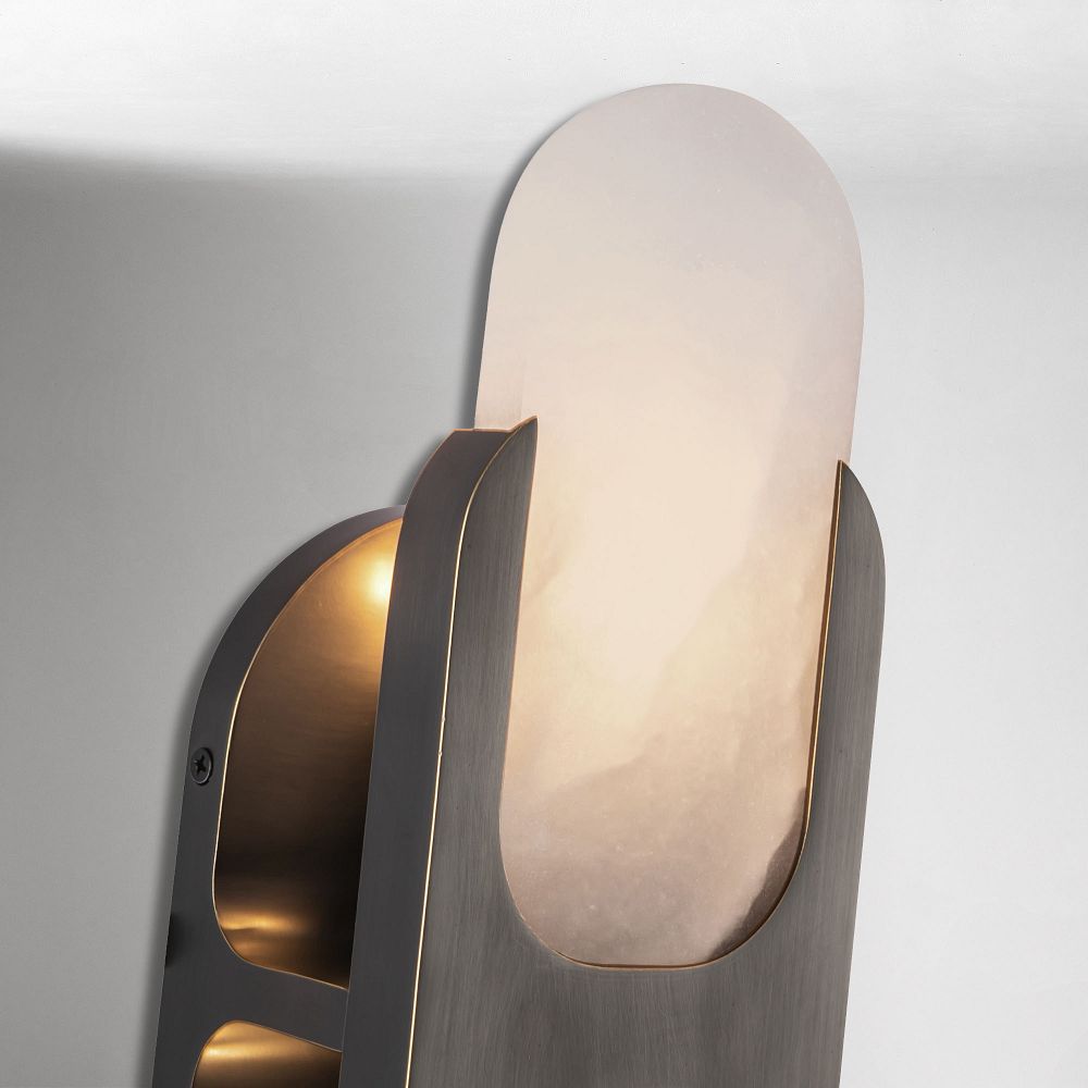 Hopkins Alabaster Sconce 9"–17"