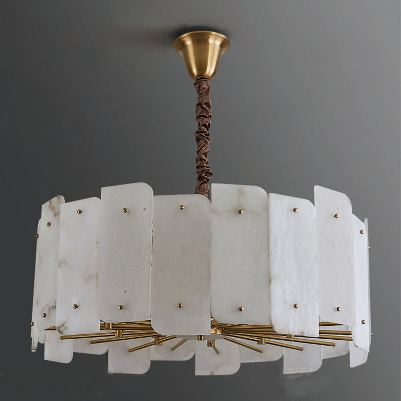 Lorry Alabaster Round Chandelier 20" 31"