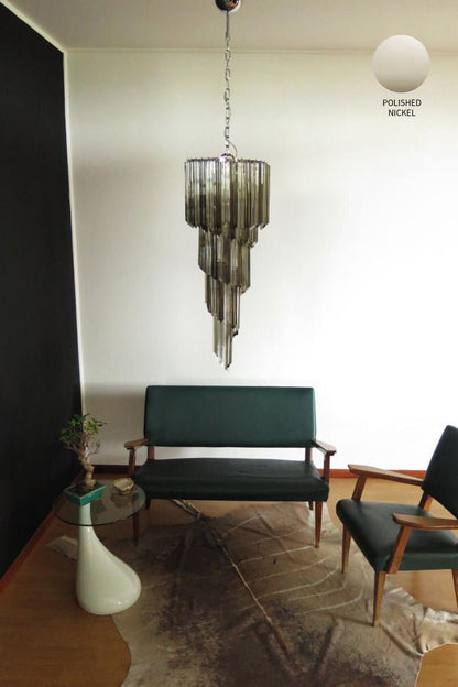 1983 Smoked Glass Prism Chandelier - view 12 | morylighting