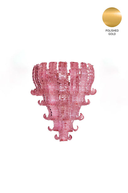 Art pink glass Felci chandelier - view 13 | morylighting