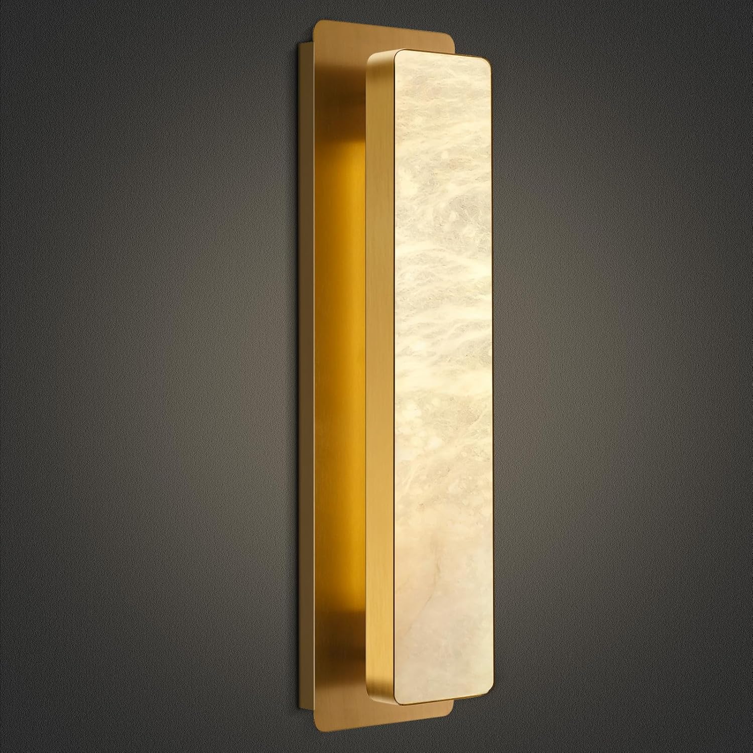Melange Alabaster Rectangle Wall Sconces 20"