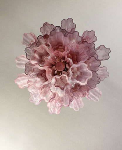 Murano Chandelier – 30 tubes – Alabaster Pink