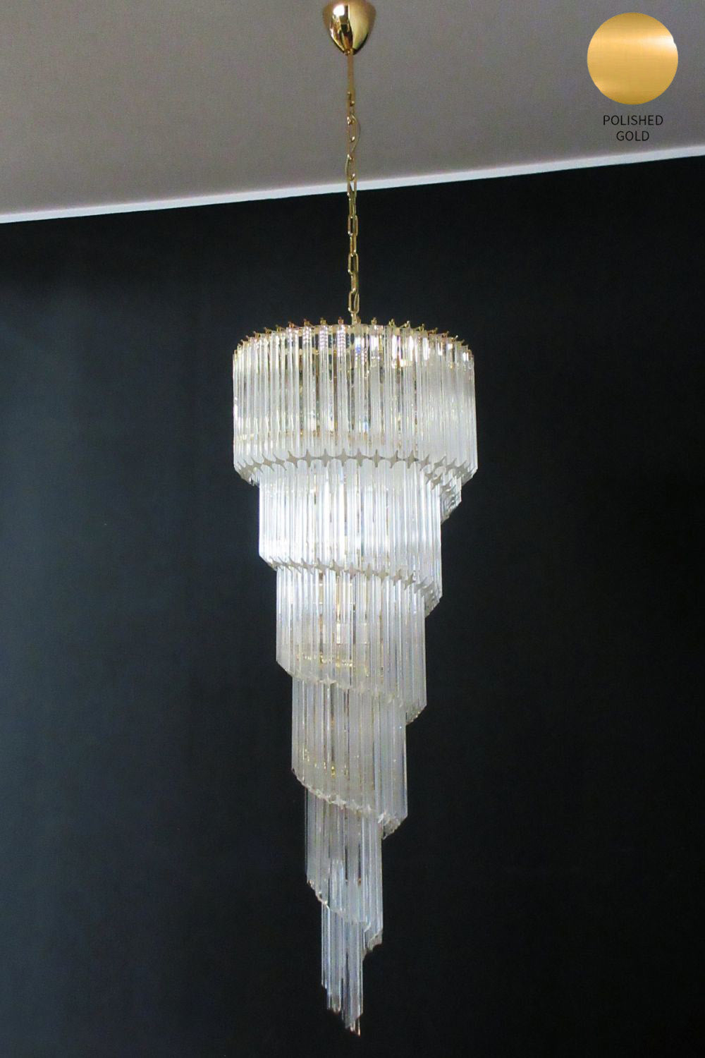 Art Style Spiral Glass Chandelier - view 13 | morylighting