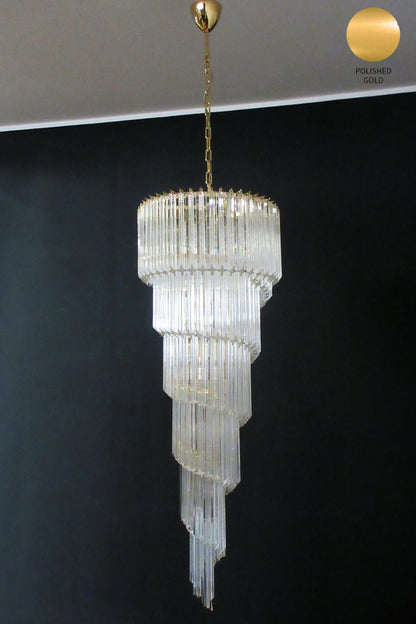 Art Style Spiral Glass Chandelier - view 13 | morylighting