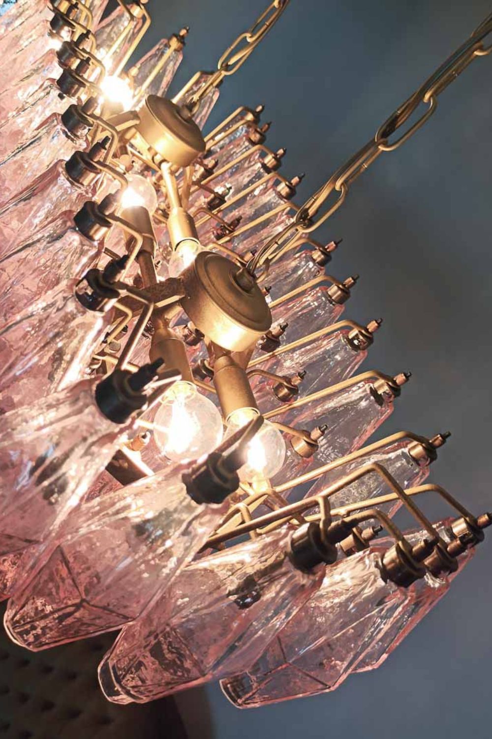 Art Poliedri Pink Glass Chandelier - view 11 | morylighting