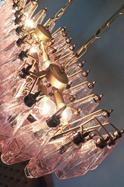 Art Poliedri Pink Glass Chandelier - view 11 | morylighting