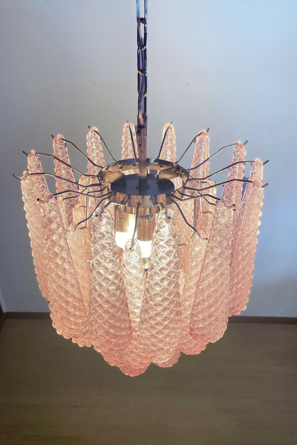 Pink Art Glass Teardrop Chandelier - view 11 | morylighting