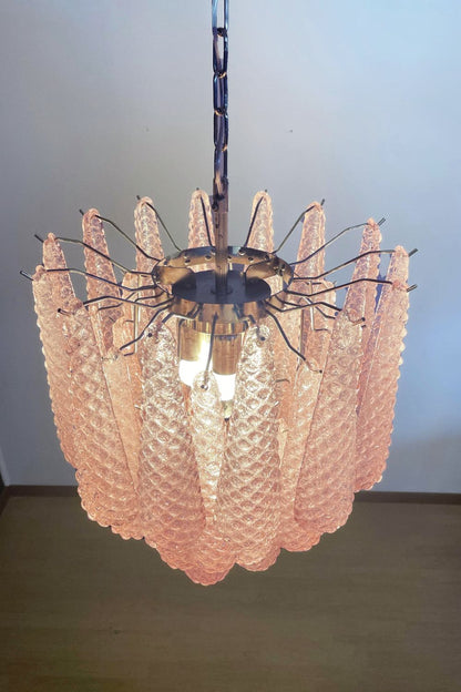 Pink Art Glass Teardrop Chandelier - view 11 | morylighting