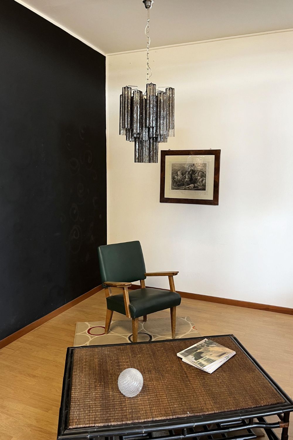 Vintage Smoked Glass Tube Chandelier - view 7 | morylighting
