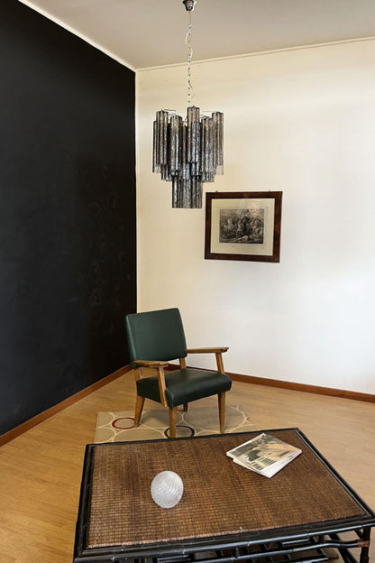 Vintage Smoked Glass Tube Chandelier - view 7 | morylighting