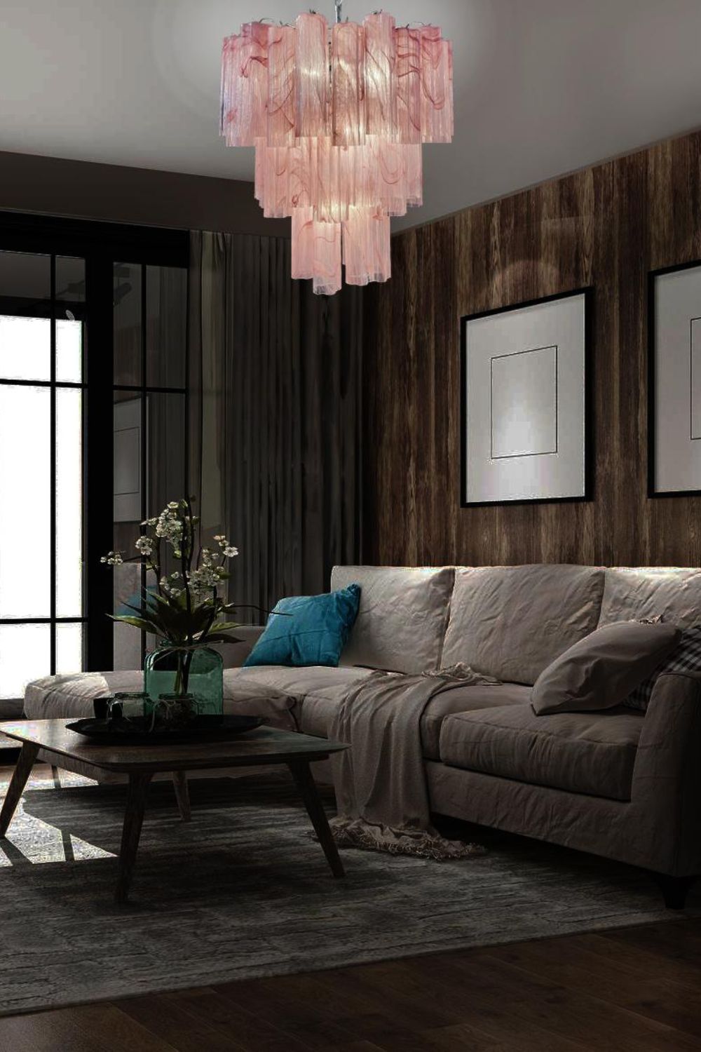 Ruby Glow Art Three-Tier Glass Chandelier - view 6 | morylighting