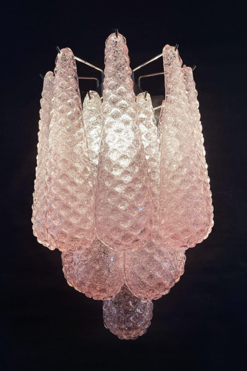 1970s Pink Art Glass Petal Wall Lamp - view 2 | morylighting