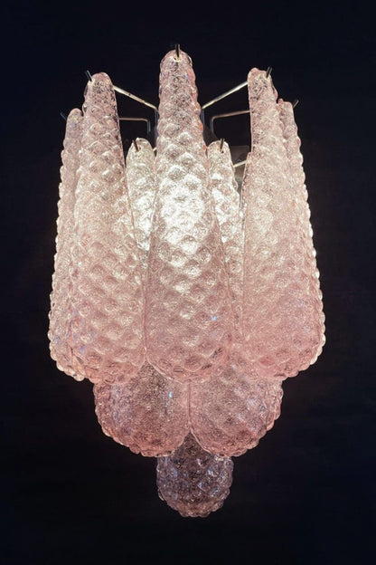 1970s Pink Art Glass Petal Wall Lamp - view 2 | morylighting